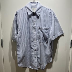 A&F Oversized Short-Sleeve Poplin Button Down